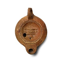 Roman Terracotta Oil Lamp with Amphora