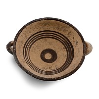 Greek Cypriot Two-Handled Terracotta Painted Bowl