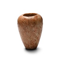 Egyptian Red Mottled Stone Piriform Jar