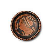 Greek Apulian Red-Figure Plate with Lady of Fashion