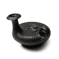 Greek Black-Glazed Guttos with Lion