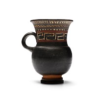 Greek Gnathian Black-Glazed Thistle Jug