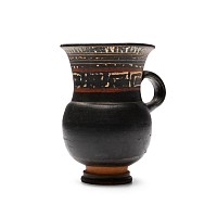 Greek Gnathian Black-Glazed Thistle Jug