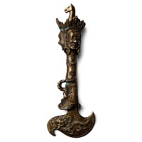Tibetan Bronze Phurba Buddhist Sacrificial Knife