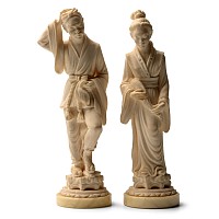 Vintage Italian Japanese Figure Pair by A. Giannelli