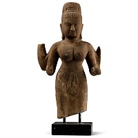South East Asian Sandstone Statue of the Goddess Durga