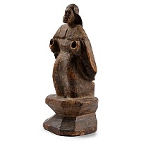 Post Medieval Wooden Statue of a Kneeling Priest