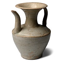 Chinese Song Cizhou White Glazed Stoneware Ewer