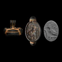 Phoenician Bronze Scaraboid Seal Matrix