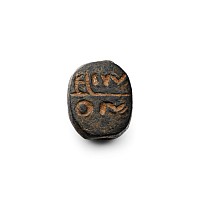 Western Asiatic Bronze Scaraboid Seal with Aramaic Inscription