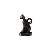 Egyptian Silver Bastet as Seated Cat Amulet