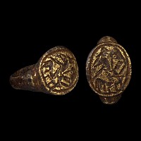 Parthian Bronze Ring with Courtship Scene