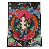 Vintage Tibetan Buddhist Hand-Painted Thangka