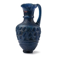 Roman Cobalt Blue Mould-Blown Glass Juglet