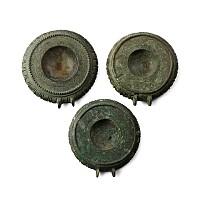 Roman Decorated Bronze Vessel Lid Group