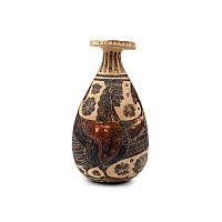 Greek Corinthian Aryballos with Winged Deity and Swan