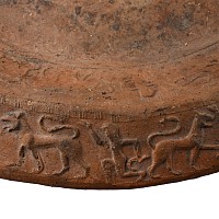 Large Etruscan Terracotta Caeretan Cylinder-Stamped Brazier