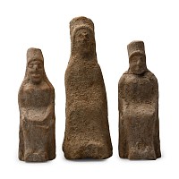 Archaic Greek Terracotta Seated Goddess Group