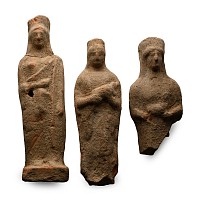 Greek Standing Terracotta Goddess Group