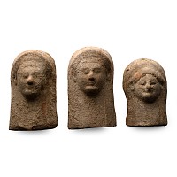Greek Terracotta Female Protome Group