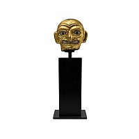 Moche Tumbago Royal Janus Portrait Figure with Inlaid Eyes and Teeth
