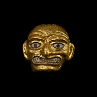 Moche Tumbago Royal Janus Portrait Figure with Inlaid Eyes and Teeth