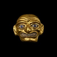 Moche Tumbago Royal Janus Portrait Figure with Inlaid Eyes and Teeth
