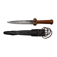 Medieval Iron Ballock Dagger with Reproduction Hilt and Sheath