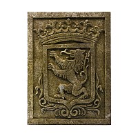Heraldic Limestone Plaque with Lion