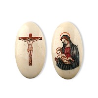 Post Medieval Painted Bone Plaque Pair