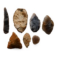 Stone Age Knapped Flint Arrowhead Collection