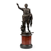 Bronze Grand Tour Statue of Augustus of Prima Porta