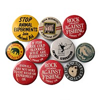 Animal Liberation Vintage Pin Badge Collection