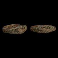 Tudor Period Bronze Ring with Clasped Hands