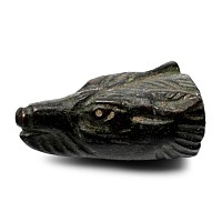 Roman Bronze Wolf's Head Terminal