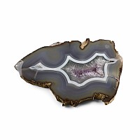 Cut and Polished Agate with Crystal Geode Slice