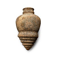 Indus Valley Ribbed Terracotta Flask