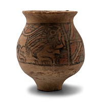 Indus Valley Mehrgarh Terracotta Cup with Bull and Lion