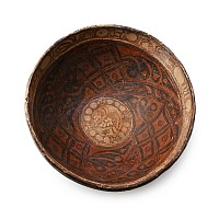 Large Indus Valley Decorated Terracotta Bowl