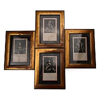 Gilt Framed Set of Historical Prints