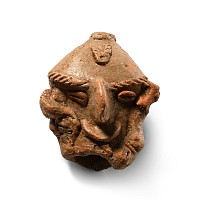Large Western Asiatic Terracotta Statue Head