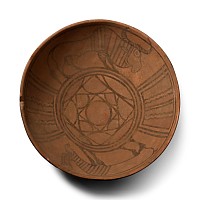 Large Indus Valley Mehrgarh Terracotta Bowl with Zebu and Gazelle