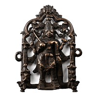 Sacred Copper-Alloy Plaque with Shiva and Attendants