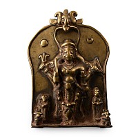 Sacred Copper-Alloy Plaque with Shiva and Attendants