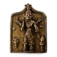 Sacred Brass Plaque with Shiva and Attendants