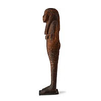 Egyptian Wooden Shabti with Hieroglyphic Inscription