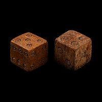 Roman Bone Gaming Dice Pair