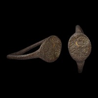 Roman Bronze Ring with Portrait Facing Right