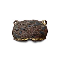 Medieval Enamelled Gilt Bronze Heraldic Limoges Buckleplate with Wyvern