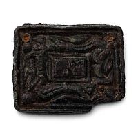 Anglo-Saxon Bronze Mount with Central Garnet